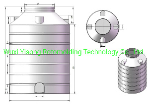 De verticale Vorm 3500L 3000L 1500L van de Watertank 7